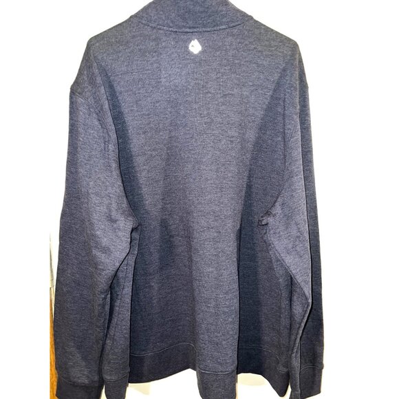 New Ocean & Coast Mens 2XL Navy Blue Half-Zip Pullover Sweatshirt High Neck - Picture 3 of 4